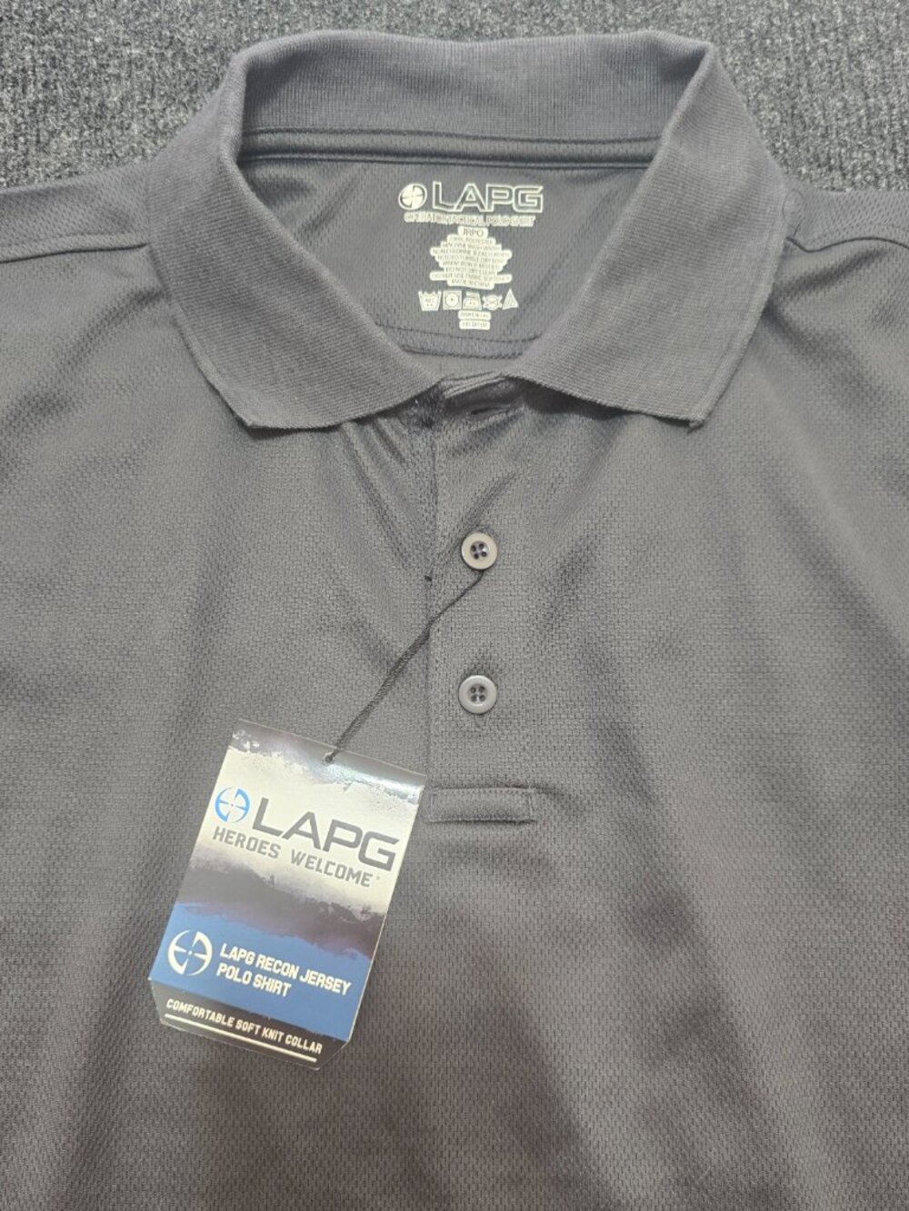 NWT LAPG Regal Jersey Polo Shirt Men’s Medium Gray Greentech Environmental